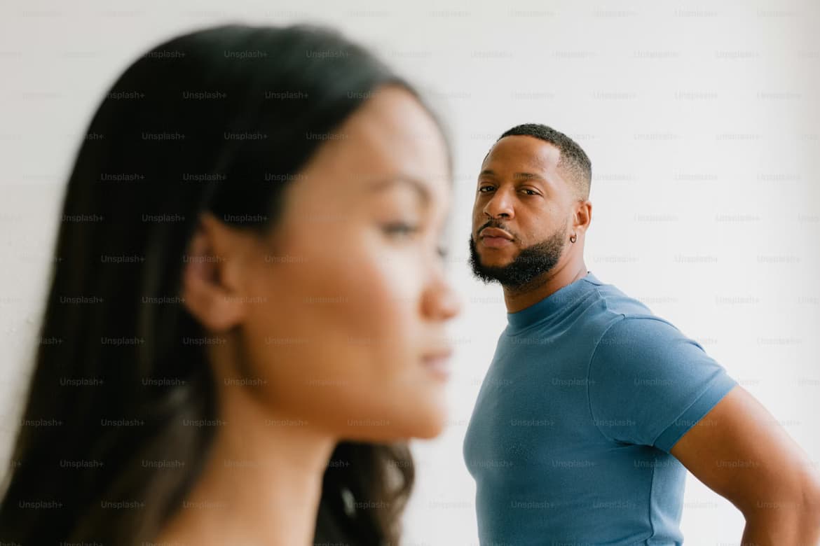 Two partners considering how each sees themselves and the other